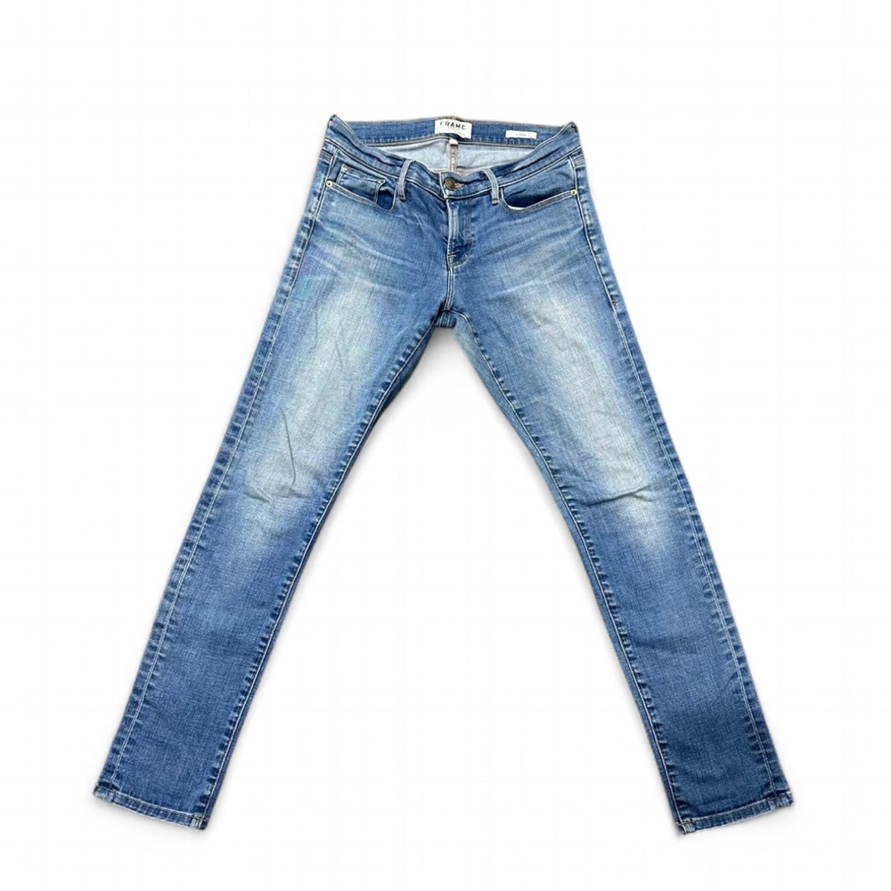 Frame Denim Blue Skinny Jeans with Classic Wash
